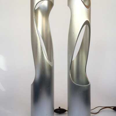 1970 metal sculpture lamp