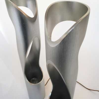 1970 metal sculpture lamp
