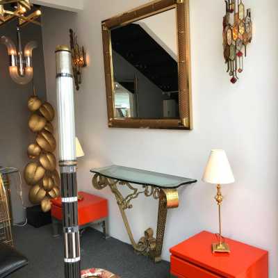 console wrought iron gold leaf pier luigi colli 1940 1950