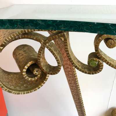 console wrought iron gold leaf pier luigi colli 1940 1950