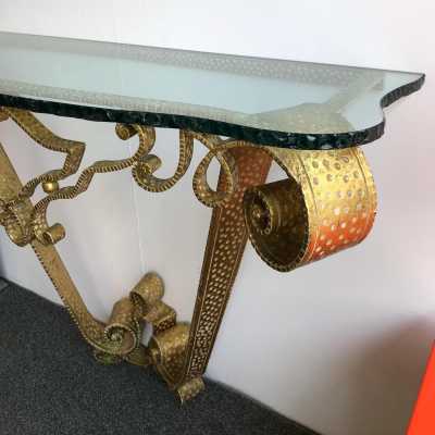 console wrought iron gold leaf pier luigi colli 1940 1950