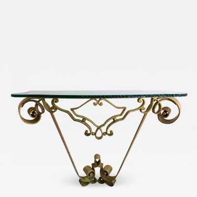 console wrought iron gold leaf pier luigi colli 1940 1950