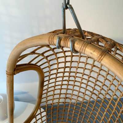 rattan cage armchairs bonacina italy 1970 1980