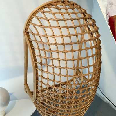 rattan cage armchairs bonacina italy 1970 1980