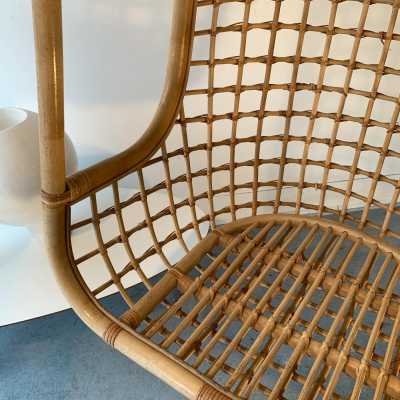 rattan cage armchairs bonacina italy 1970 1980