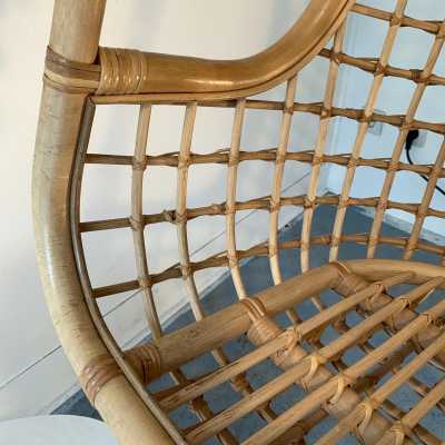 rattan cage armchairs bonacina italy 1970 1980