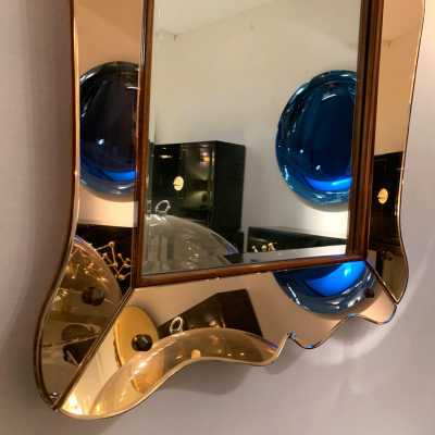 crystal mirror art fontana arte italy 1950 1960