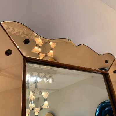 crystal mirror art fontana arte italy 1950 1960
