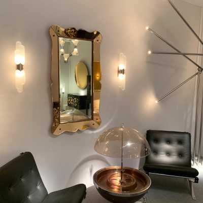 crystal mirror art fontana arte italy 1950 1960