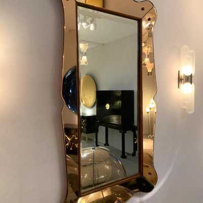 crystal mirror art fontana arte italy 1950 1960