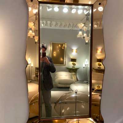 crystal mirror art fontana arte italy 1950 1960