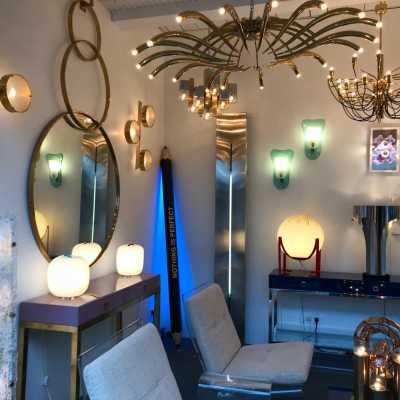 wall lights glass brass crystal art fontana arte 1950 1960
