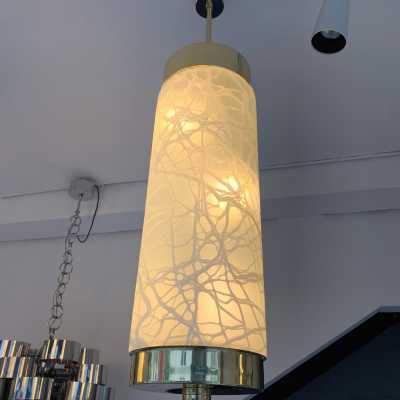 Hanging chandelier murano glass brass esperia 1970 1990 Italy