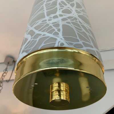 Hanging chandelier murano glass brass esperia 1970 1990 Italy