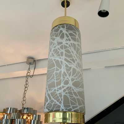 Hanging chandelier murano glass brass esperia 1970 1990 Italy
