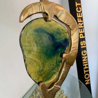 lamp brass murano glass esperia italy 1970 1990