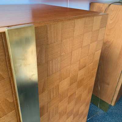 cabinet buffet wood brass giorgetti italy 1980
