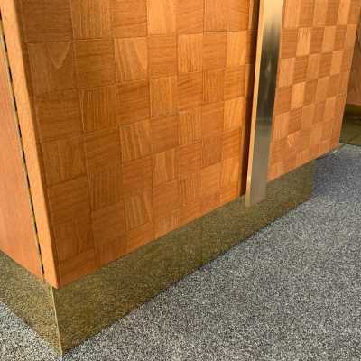 cabinet buffet wood brass giorgetti italy 1980