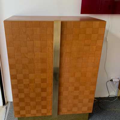 cabinet buffet wood brass giorgetti italy 1980