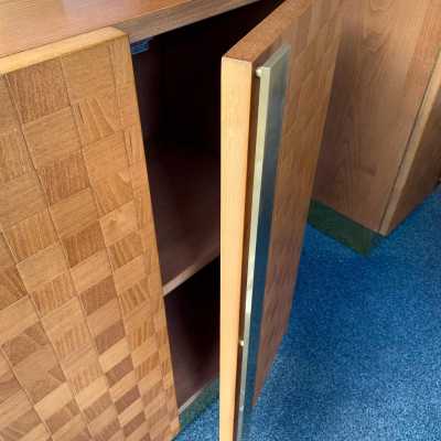 cabinet buffet wood brass giorgetti italy 1980