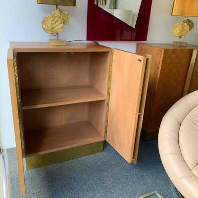cabinet buffet wood brass giorgetti italy 1980