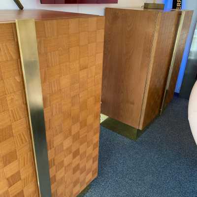 cabinet buffet wood brass giorgetti italy 1980
