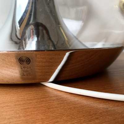 lamp glass metal luci t417 italy 1970