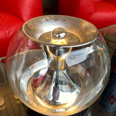lamp glass metal luci t417 italy 1970