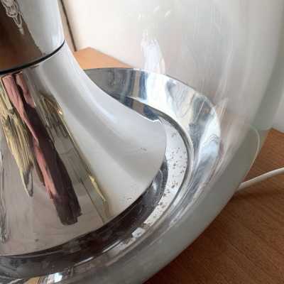 lamp glass metal luci t417 italy 1970