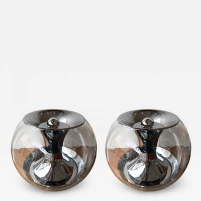 lamp glass metal luci t417 italy 1970