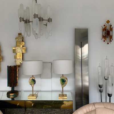sconce wrought iron hammered glass biancardi jordan arte poliarte italy 1970