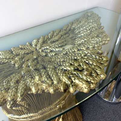 consoles pair ceramic gilded panzeri italy turin 1980 1970