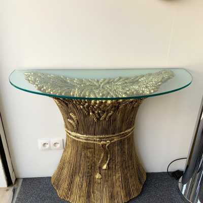 consoles pair ceramic gilded panzeri italy turin 1980 1970