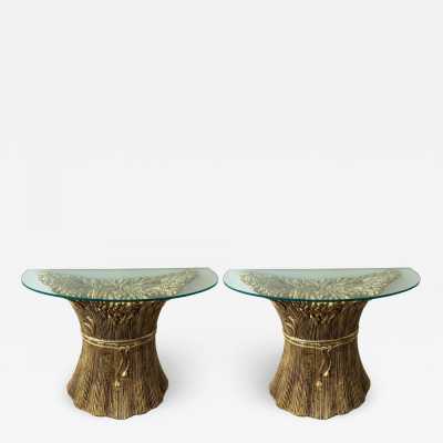 consoles pair ceramic gilded panzeri italy turin 1980 1970