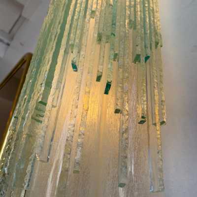 wall light pair of hammered glass poliarte italy 1970