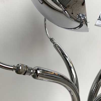 Floor lamps pair chromed metal reggiani sciolari italy 1970