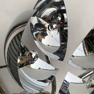 Floor lamps pair chromed metal reggiani sciolari italy 1970