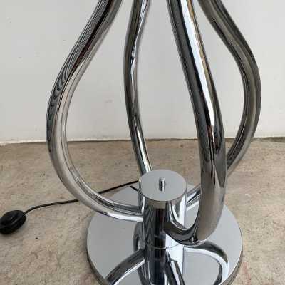 Floor lamps pair chromed metal reggiani sciolari italy 1970