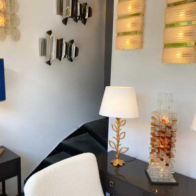 chrome metal pair wall lights targetti sciolari reggiani 1970