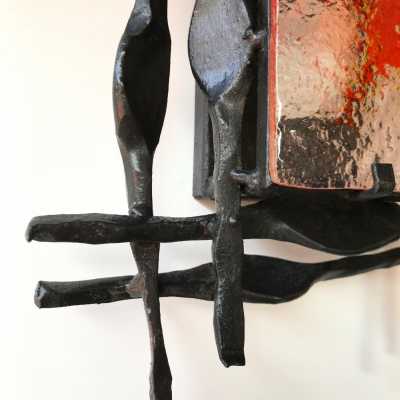 wrought iron wall lights in murano glass Ahlstrom Helrich 1970