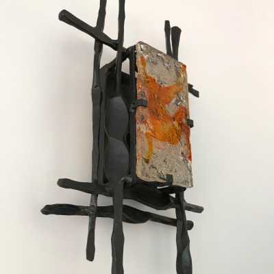 wrought iron wall lights in murano glass Ahlstrom Helrich 1970
