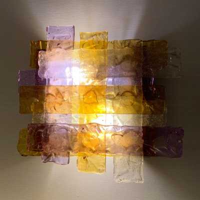 wall lamps pair murano glass mazzega toni zuccheri itali 1970