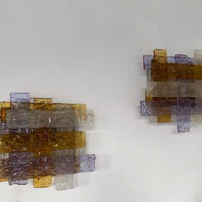 wall lamps pair murano glass mazzega toni zuccheri itali 1970