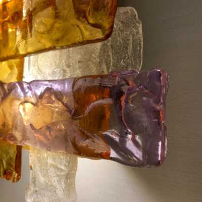 wall lamps pair murano glass mazzega toni zuccheri itali 1970