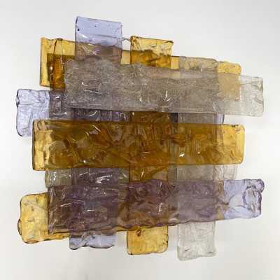 wall lamps pair murano glass mazzega toni zuccheri itali 1970