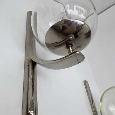 silver bronze metal wall lights murano glass venini italy 1970 1980