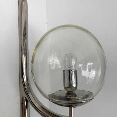 silver bronze metal wall lights murano glass venini italy 1970 1980