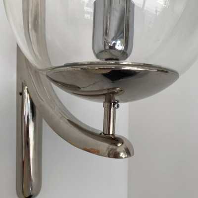 silver bronze metal wall lights murano glass venini italy 1970 1980