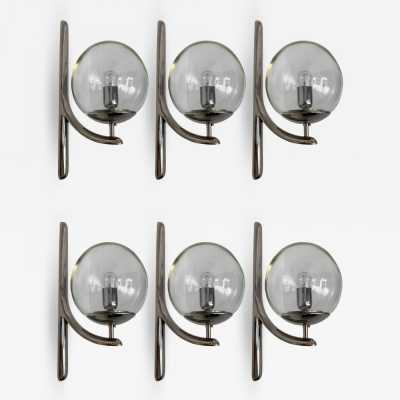 silver bronze metal wall lights murano glass venini italy 1970 1980