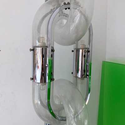 chain chandelier murano glass chrome metal aldo carlo nason mazzega italy 1970